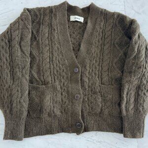 Buck Mason Baby Alpaca Cable Cardigan Sweater (M) excellent condition